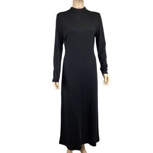Mia Nola Vintage‎ Maxi Dress Size 2 Long Black Mock Turtleneck Stretch